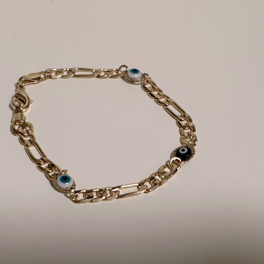 Evil eye gold filled bracelet
